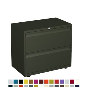 Black filing cabinet with 2 drawers