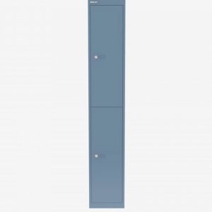 Grey-blue metal locker with two doors