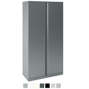 Tall grey storage cupboard