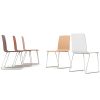 Five wooden bistro chairs