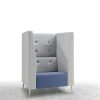 Blue and grey booth seating