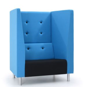 Black and blue one seater booth sofa