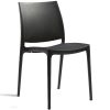 Black chair with hard seat and back