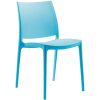 Blue chair with hard seat and back