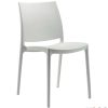 White chair with hard seat and back