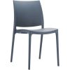 Blue-grey chair with hard seat and back