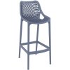 Anthracite bar stool with mesh effect on seat and back