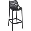 Black bar stool with mesh effect on seat and back