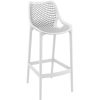 White bar stool with mesh effect on seat and back