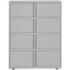 Grey filing storage unit with 8 doors