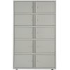 Grey filing storage unit with 10 doors