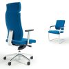 Blue executive chair and blue meeting chair