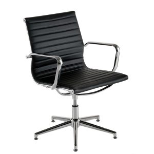 Black leather swivel chair