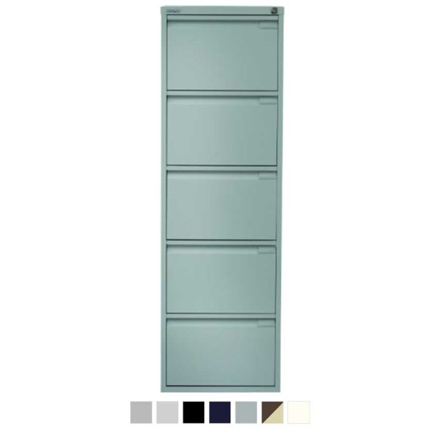 5 drawer pale blue filing cabinet