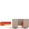 Orange and grey corner sofa and booth seating