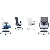 Four desk chairs with mesh backs