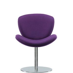 Purple chair with pedestal base