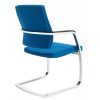 Bright blue padded chair with chrome cantilever base